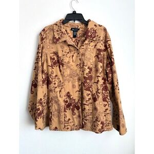 Vintage Denim & Co Floral Paisley Jacket Western Boho Indie Festival Cowgirl